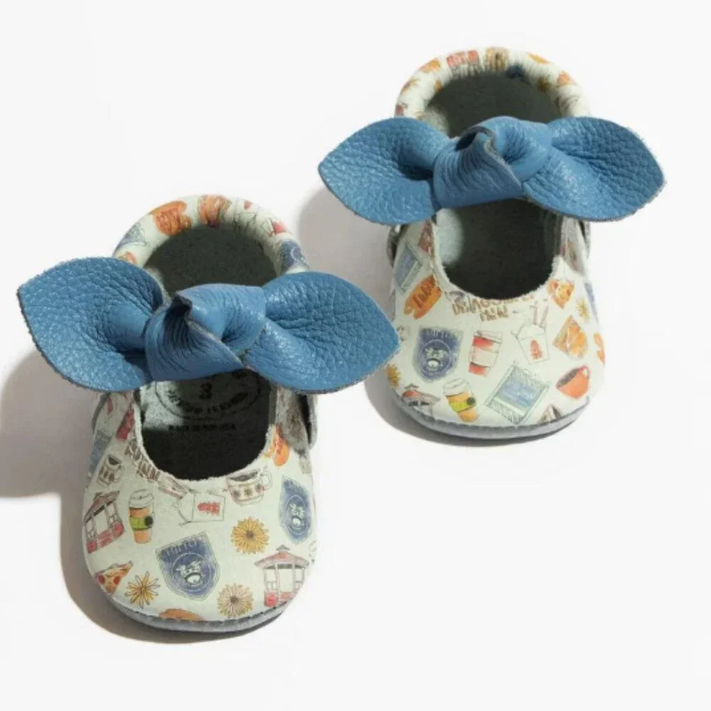 Freshly Picked Gilmore Girls Knotted Bow Baby Shoe Moccasins